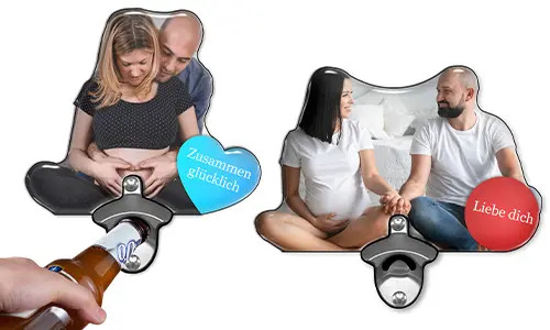Abrebotellas personalizado con foto – Un regalo único para futuros padres