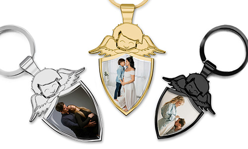 Schutzengel-Schlüsselanhänger mit Foto und Schild – Einzigartiges personalisiertes Geschenk für werdende Eltern