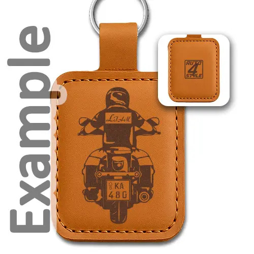 Schlüsselanhänger Motorrad Leder graviert