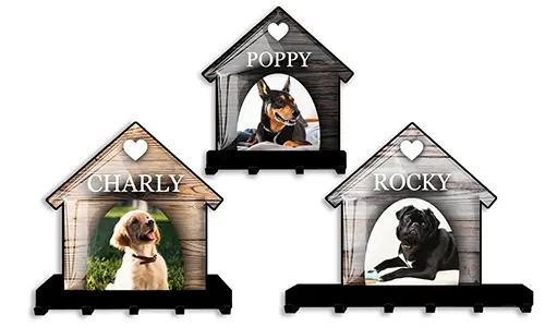 Porte-clés mural avec des chiens en maison