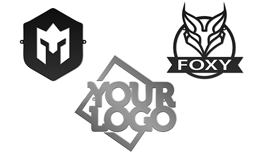 Personlig metalplade med firmalogo – moderne vægdekoration