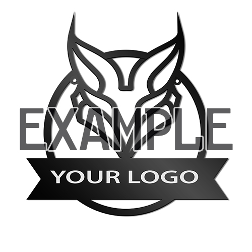 Metallskylt med logotyp