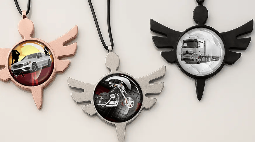 Slabhra scátháin le haingeal miotail