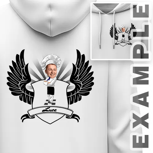 Personlig hängtröja sköld design serietidning hobby yrke