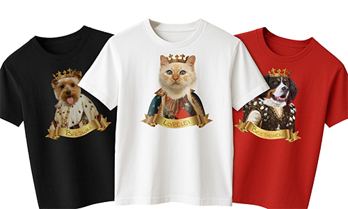 Personalized T-shirts Royal Portrait dog and cat