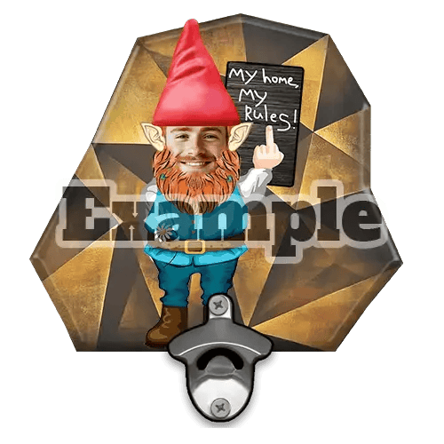 Personlig väggmonterad kapsylöppnare med trädgårdstomte