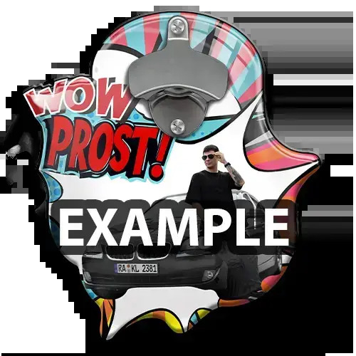 Väggmonterad kapsylöppnare med fotokomik