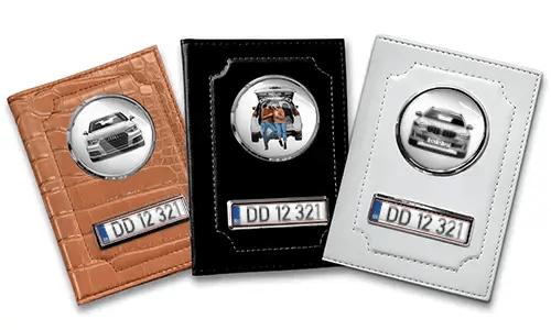 Porte-documents de voiture standard pour ton copain avec voiture/photo et plaque d'immatriculation