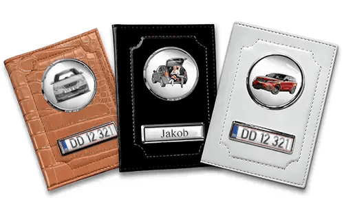 Porte-documents de voiture standard avec voiture/photo et plaque d'immatriculation pour ton mari