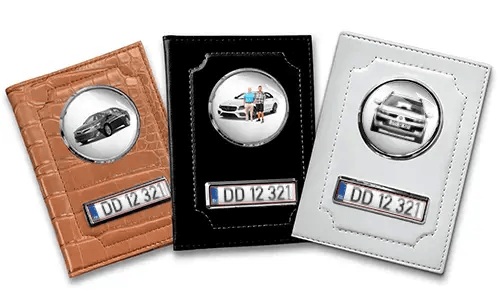 Porta documenti auto standard per tuo figlio con auto/foto e targa