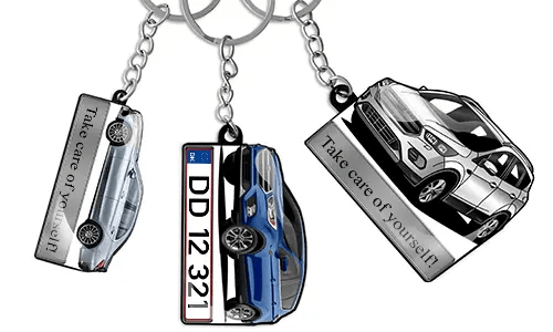 Car Keychain Text Car