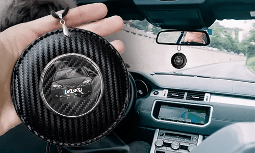 Okrągły łańcuch lusterka samochodowego - karbon 