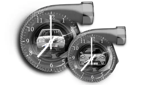 Dark Grey Wall Clock Turbine