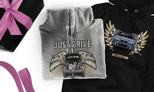 Felpa personalizzata con motivo auto - regalo per tua figlia