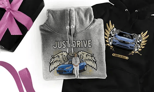  ¡Sudadera con motivo de coche para tu abuela!