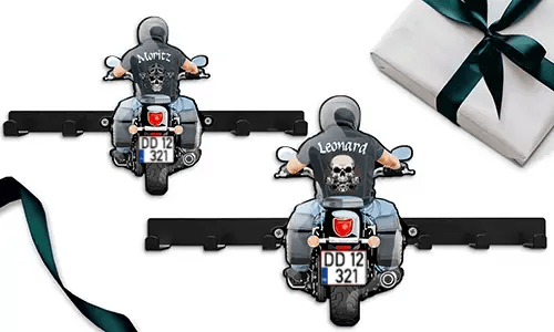 Najlepszy prezent dla ciebie - Motocyklowy uchwyt na klucze-ściana z twoim imieniem i numerem rejestracyjnym