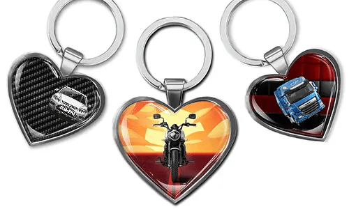 Keychain-Heart-With-Car-Personalized