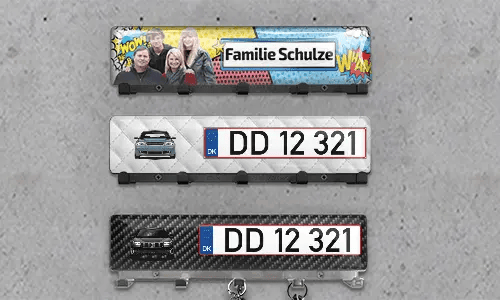 Luxus-Schlüsselbrett Auto-Silhouetten Nummernschild - Chrom