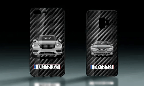 COQUE DE TÉLÉPHONE PORTABLE - VERRE CARBONE