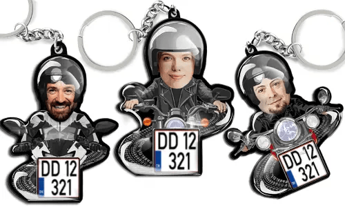 Motorcycle Keychain Rider Photo