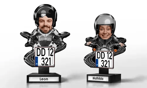 Spersonalizowana dekoracja z motocyklistą