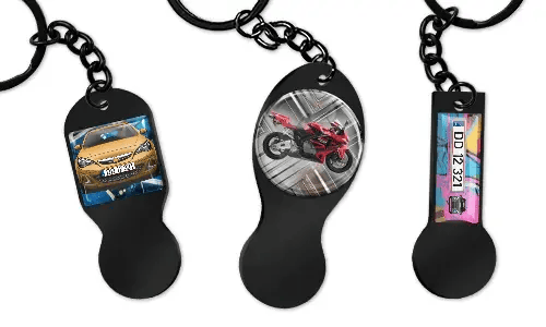 Personalizovaný klíčenka s žetonem do vozíku