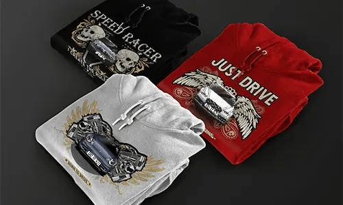 Hoodie-design med bilsilhuett