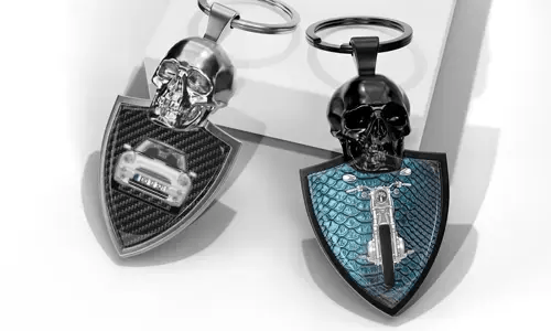 Skull Keychain le Gluaisteán