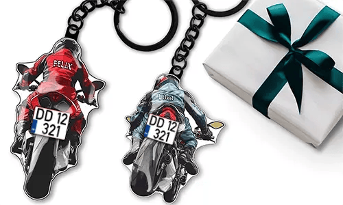 Llavero de moto deportiva – regalo para tu hijo