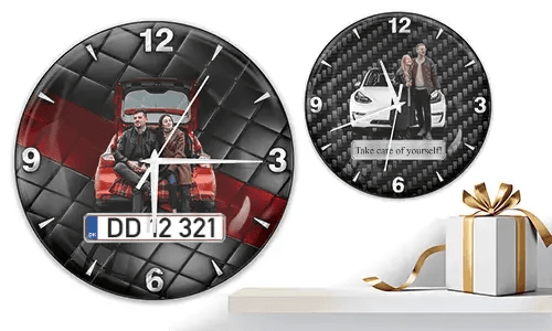 Wanduhr Coolline mit Auto/Foto für Paare