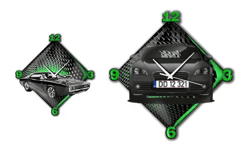 Modern wall clock with car image