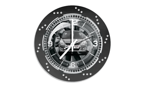 Reloj de pared negro disco de freno