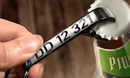 bottle opener keychain with license plate
