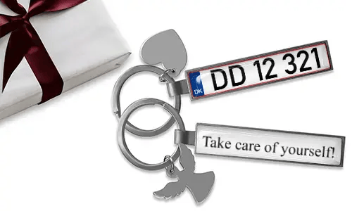 Personalisierter Liebes-Geschenk-Autoanhänger mit Metall-Labels