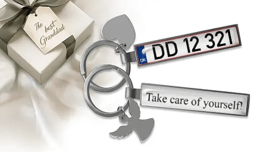Gepersonaliseerde metalen sleutelhanger als cadeau voor opa