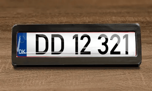 license plate magnet on the table