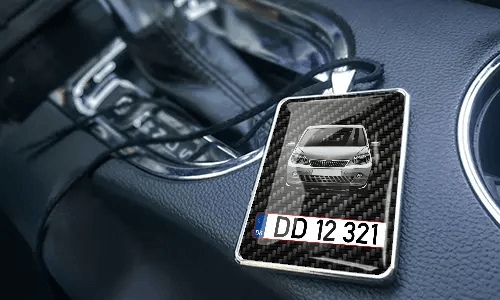 Rear view mirror trailer with the red car