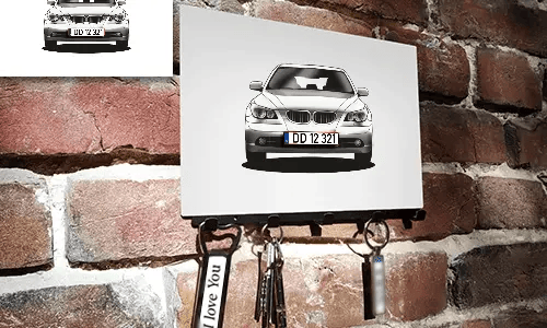 schlüsselbrett personalisiert mit Familien Foto auf der Wand personalisiertes schlüsselbrett