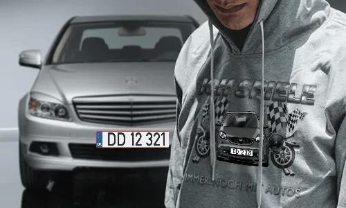 tuning pullover Grau mit dem Wagen auf dem Hintergrund turbo hoodie