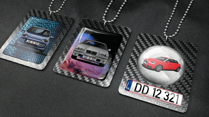 Chaîne de rétroviseur rectangulaire – Carbone