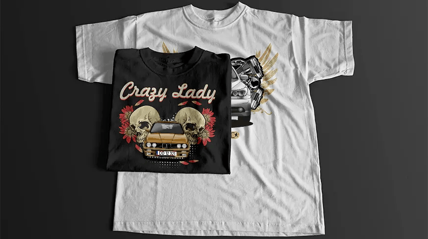 T-shirt med bil design